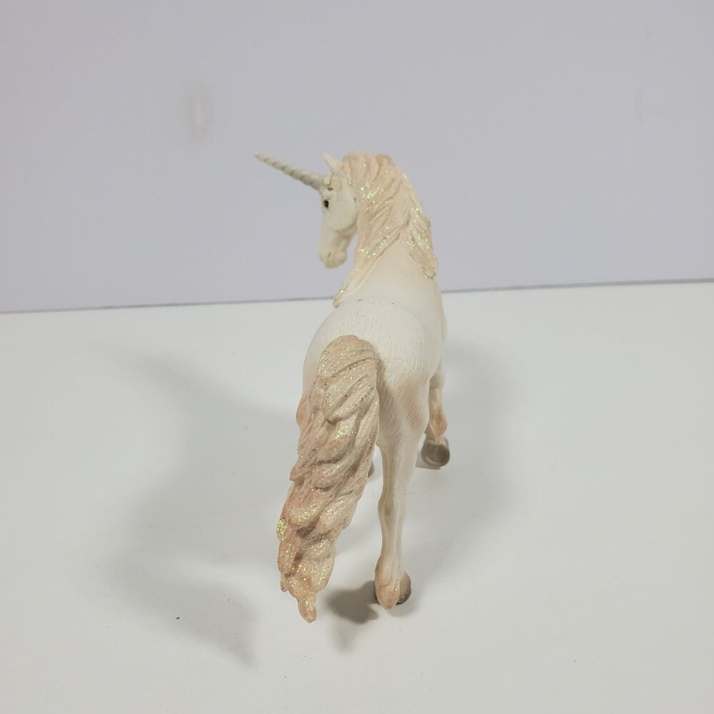 2004 Schleich White Unicorn Glitter Sparkle Mane And Tail Figurine 4 Inches - Picture 5 of 15
